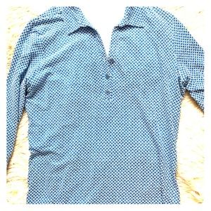 Aqua blue shirt 3/4 sleeve by McLaughlin size L